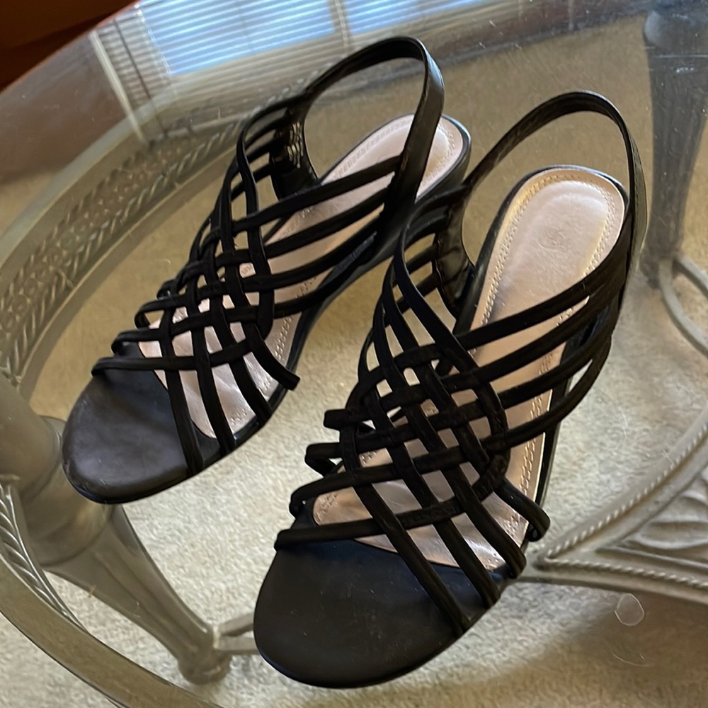 Black Wedge Sandals